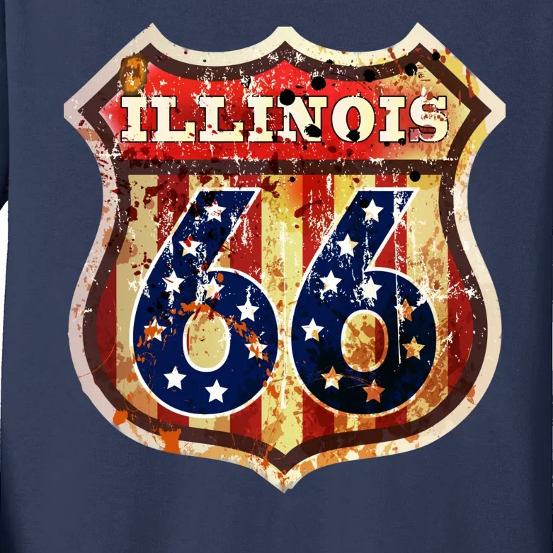 Route 66 Illinois Kids Long Sleeve Shirt