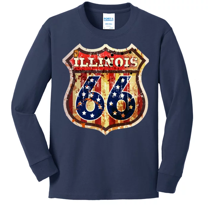 Route 66 Illinois Kids Long Sleeve Shirt