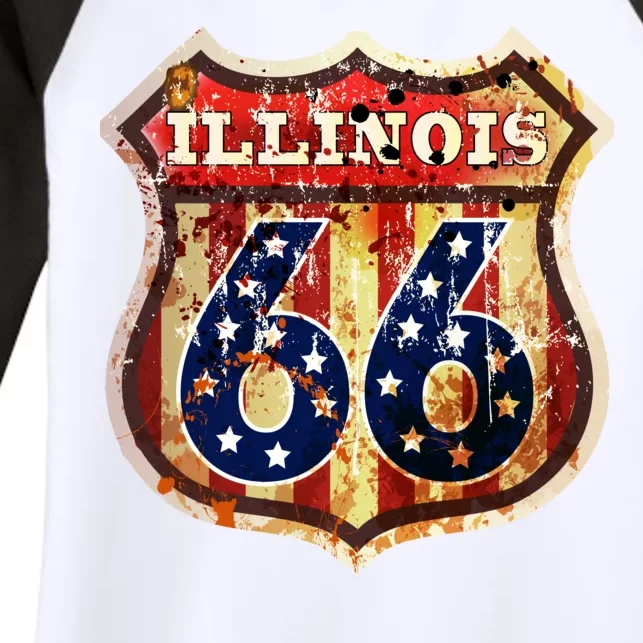 Route 66 Illinois Women's Tri-Blend 3/4-Sleeve Raglan Shirt