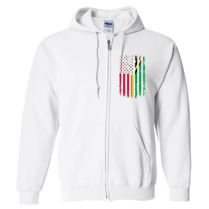 Republic Of Vanuatu Roots Nivanuatu American Flag Roots Full Zip Hoodie