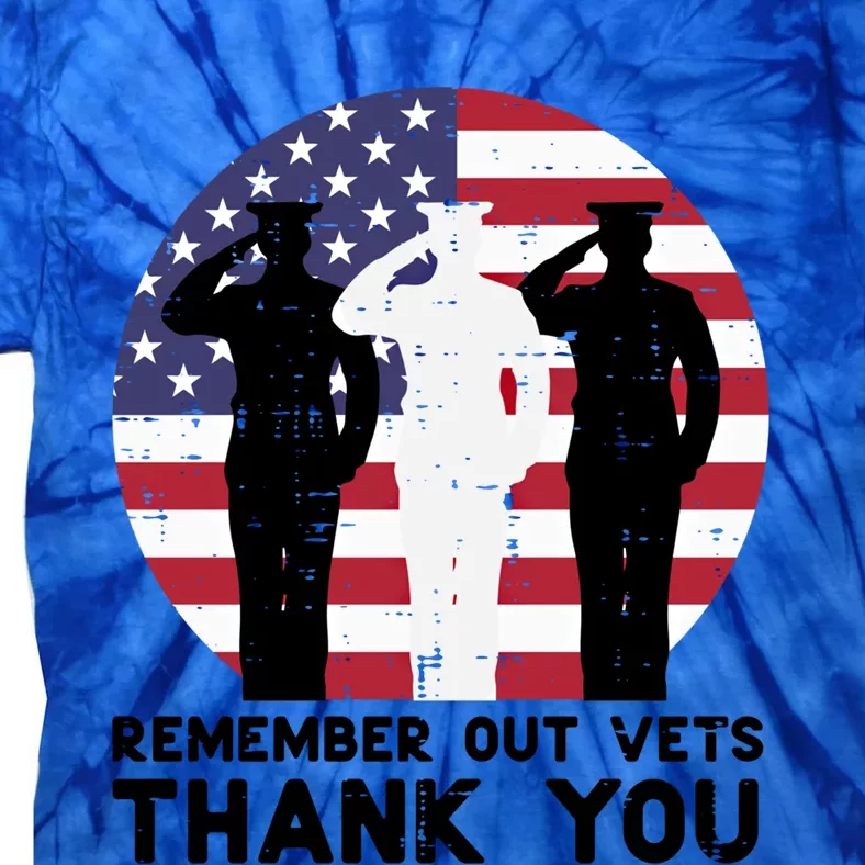 Remember Our Vets Thank You Salute Flag Memorial Day Patriot Cool Gift Tie-Dye T-Shirt