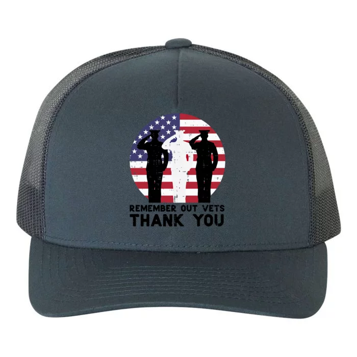 Remember Our Vets Thank You Salute Flag Memorial Day Patriot Cool Gift Yupoong Adult 5-Panel Trucker Hat