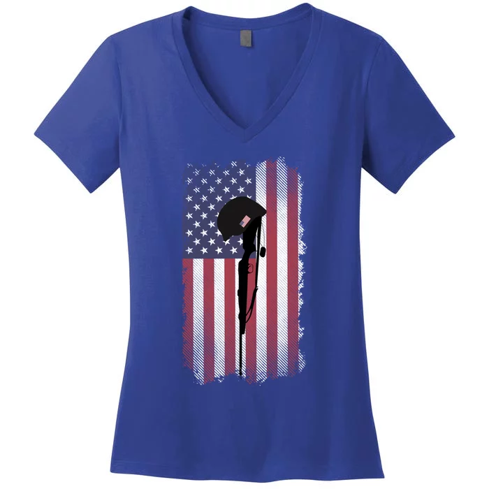 Remember Our Veterans Honor The Fallen Soldier Gift Women's V-Neck T-Shirt