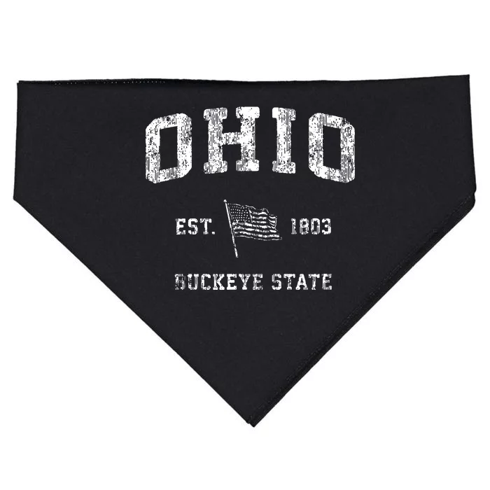 Retro Ohio Vintage Athletic Sports Design USA-Made Doggie Bandana