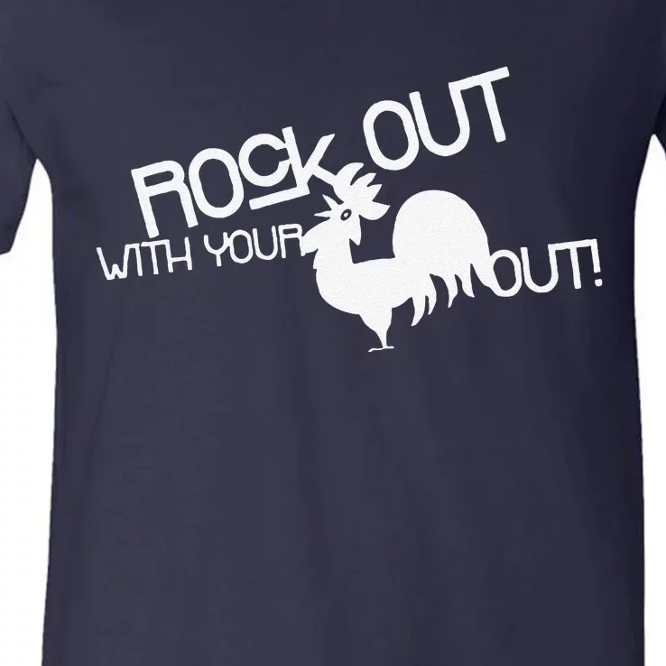 Rock Out With Your Cock Out Funny V-Neck T-Shirt