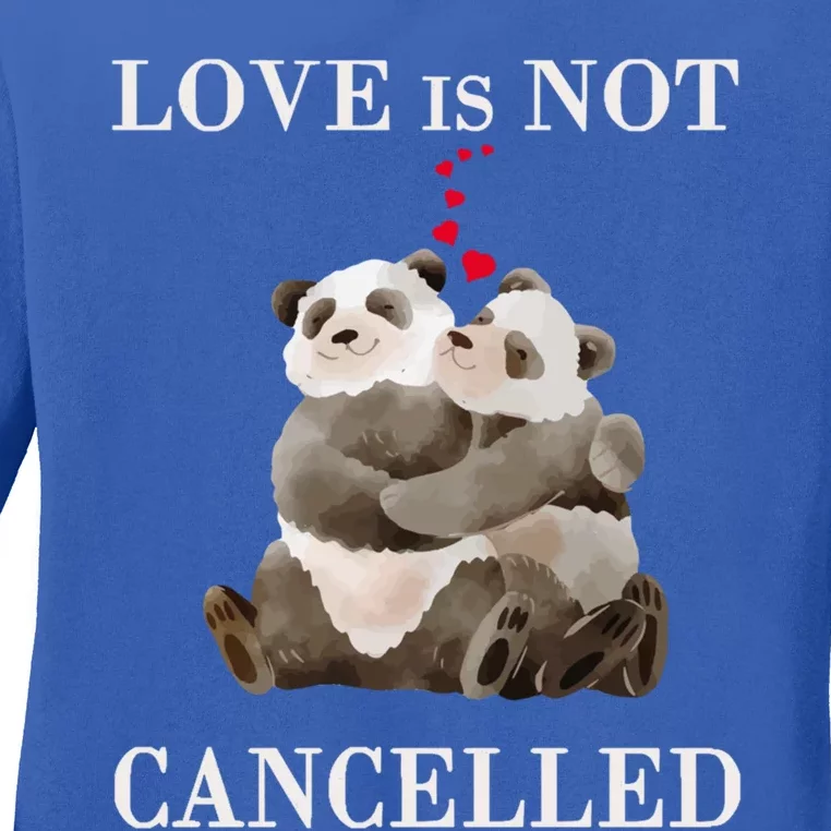 Reconcise Outfit With Cute Panda Couple In Watercolour Style Cute Gift Ladies Long Sleeve Shirt