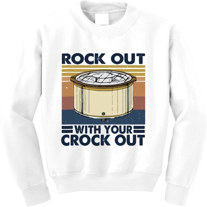 Rock Out With Your Crock Out Funny Chef Food Tank Top Kids Sweatshirt