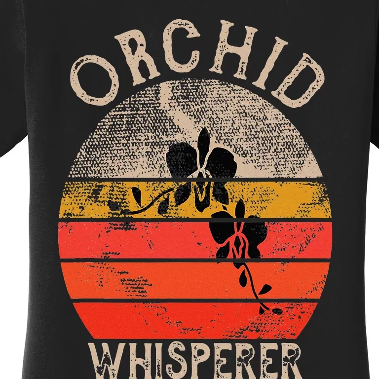 Retro Orchid Whisperer Funny Orchids Flower Lover Gardener Women's T-Shirt