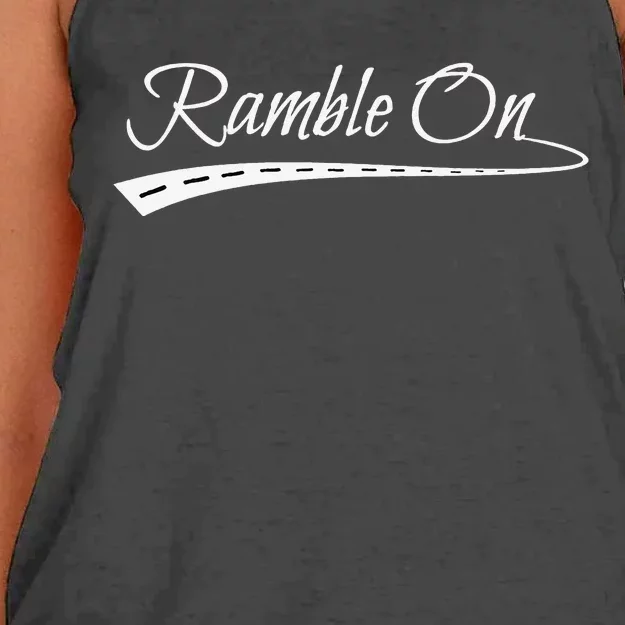 Ramble On World Traveler Gift Women's Knotted Racerback Tank