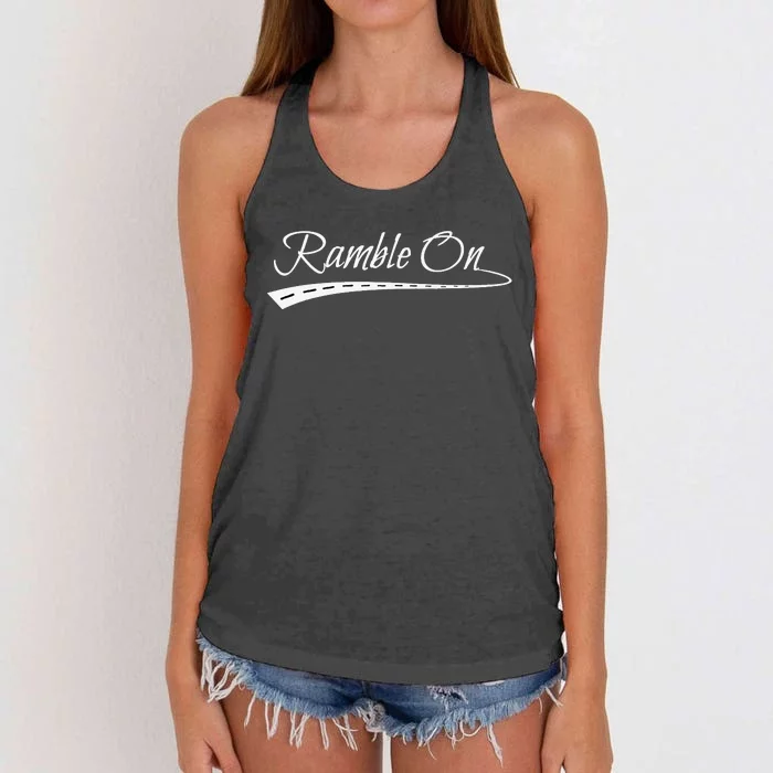 Ramble On World Traveler Gift Women's Knotted Racerback Tank