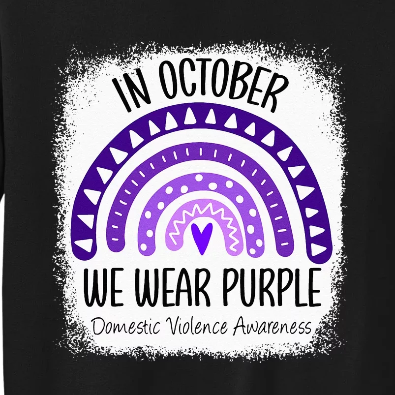 Rainbow October We Wear Purple Domestic Violence Awareness Sweatshirt