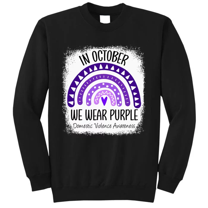 Rainbow October We Wear Purple Domestic Violence Awareness Sweatshirt