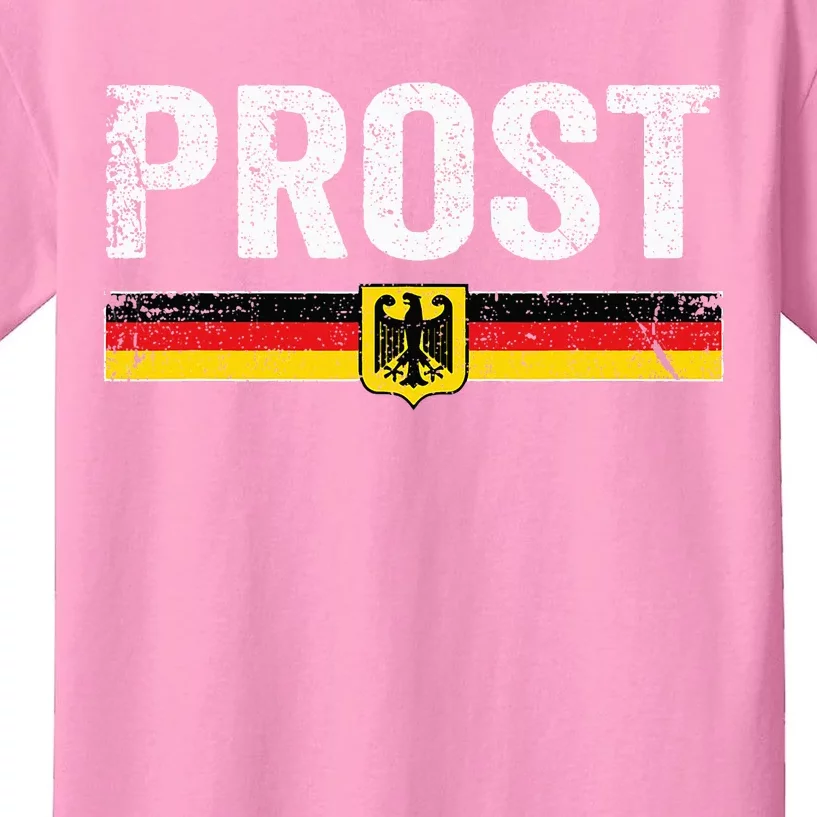 Retro Oktoberfest Women German Flag Prost Kids T-Shirt