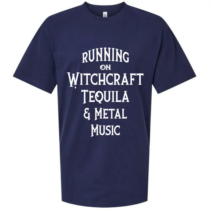 Running On Witchcraft Tequila And Metal Music Cheeky Witch Sueded Cloud Jersey T-Shirt