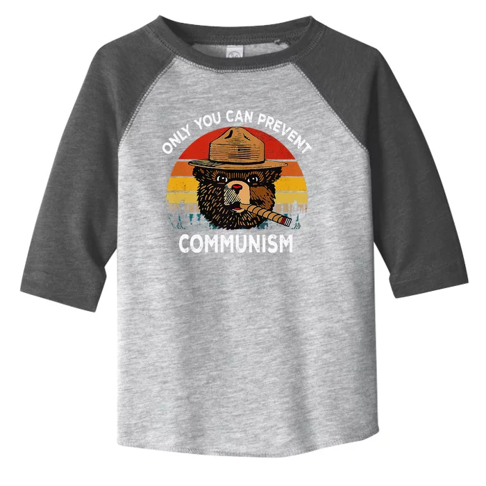 Retro Only You Can Prevent Communism Bear Camping Toddler Fine Jersey T-Shirt