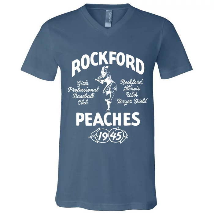 Rockford Peaches 1945 V-Neck T-Shirt