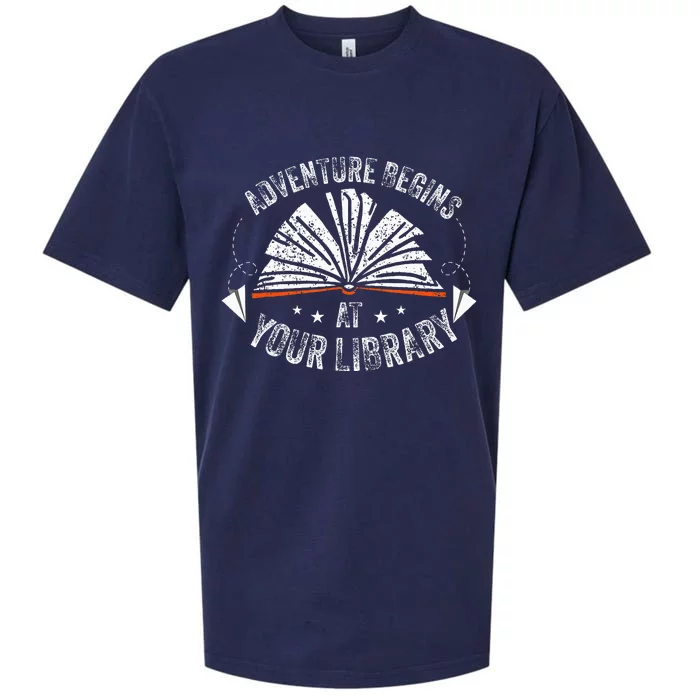 Reading Program 2024 Adventure Begins At Your Library Sueded Cloud Jersey T-Shirt