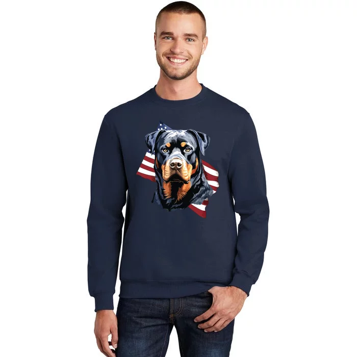 Rottweiler Patriotic 4th Of July Dog Lover American USA Tall Sweatshirt