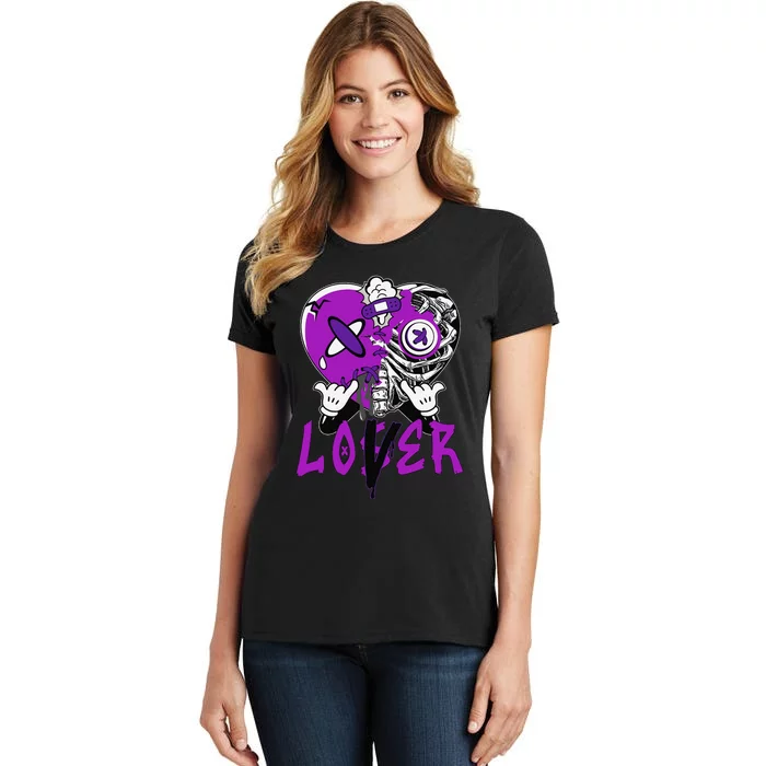 Racer Purple 5s Tee To Match Loser Lover Heart 5 Racer Blue Women's T-Shirt