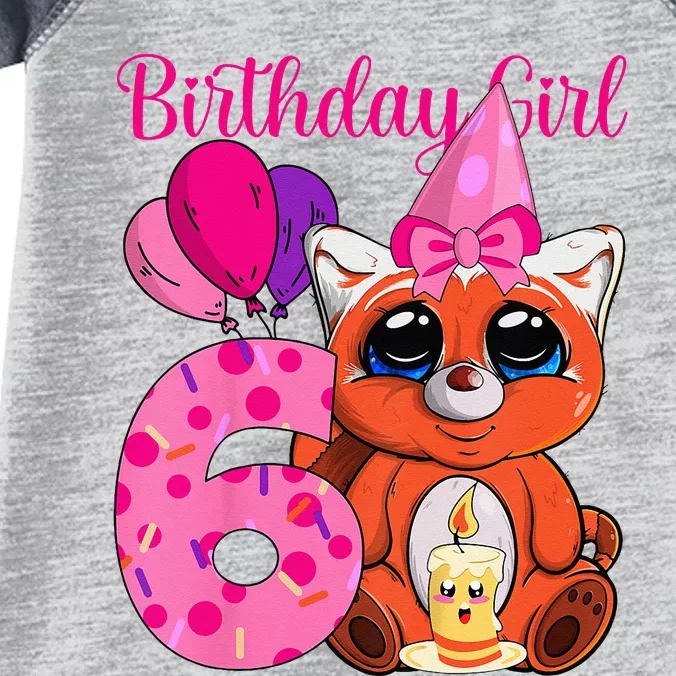 Red Panda 6th Birthday Im 6 Years Old Infant Baby Jersey Bodysuit