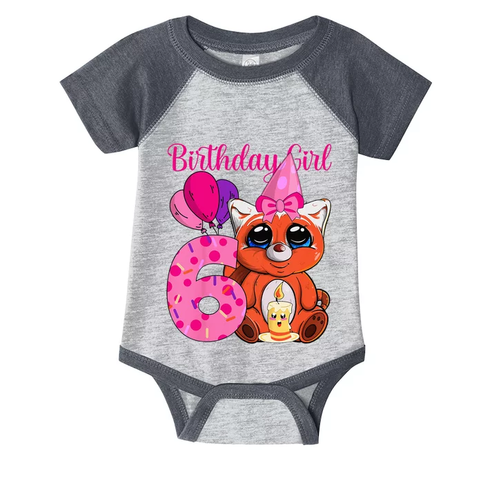 Red Panda 6th Birthday Im 6 Years Old Infant Baby Jersey Bodysuit