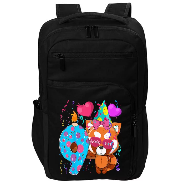 Red Panda 9th Birthday Im 9 Years Old Birthday Impact Tech Backpack