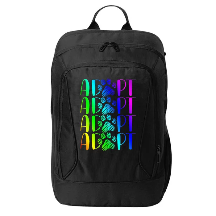 Rainbow Pet Adoption Graphic Dog Adopt Rescue City Backpack