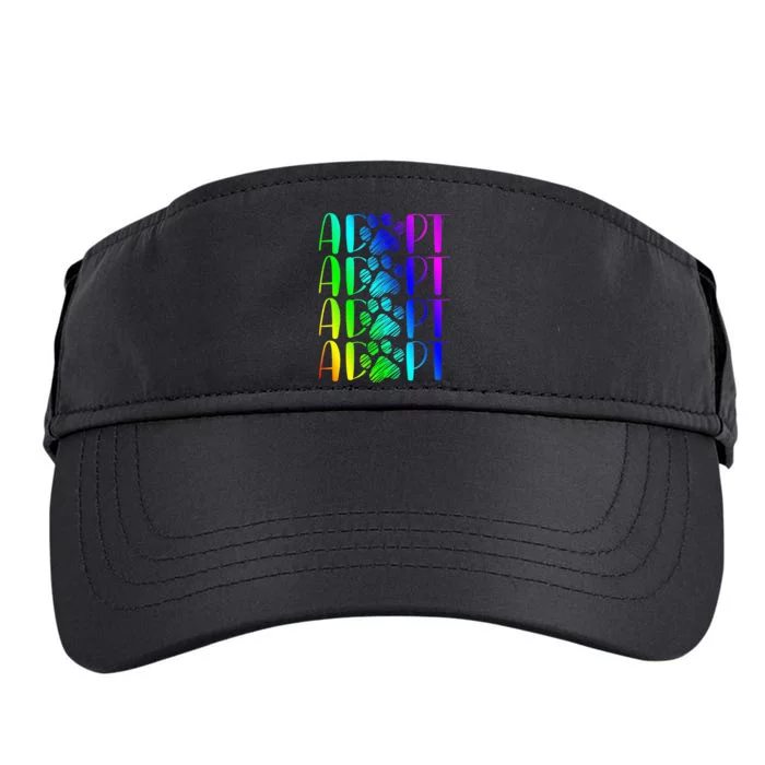 Rainbow Pet Adoption Graphic Dog Adopt Rescue Adult Drive Performance Visor