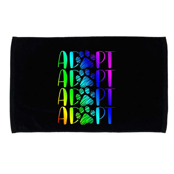 Rainbow Pet Adoption Graphic Dog Adopt Rescue Microfiber Hand Towel