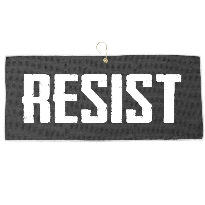 Resist Political Anti Authority Protest Rebel Rally March Large Microfiber Waffle Golf Towel