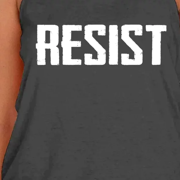 Resist Political Anti Authority Protest Rebel Rally March Women's Knotted Racerback Tank