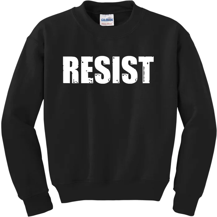 Resist Political Anti Authority Protest Rebel Rally March Kids Sweatshirt