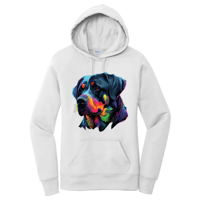 Rottweiler Pop Art Design Funny Rottweiler Women's Pullover Hoodie