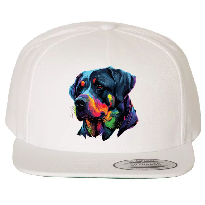 Rottweiler Pop Art Design Funny Rottweiler Wool Snapback Cap