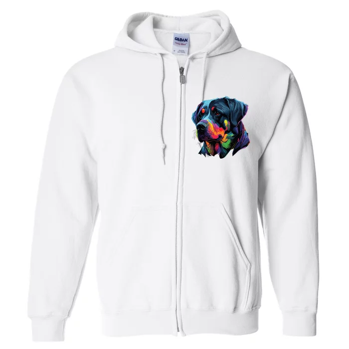 Rottweiler Pop Art Design Funny Rottweiler Full Zip Hoodie