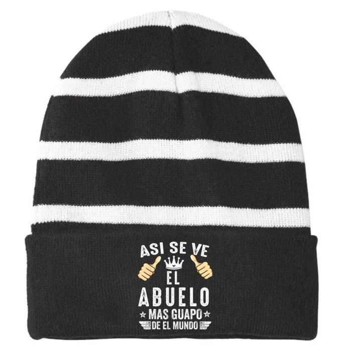 Regalos Para Abuelo Dia Del Padre Camiseta Guapo Abuelo Striped Beanie with Solid Band