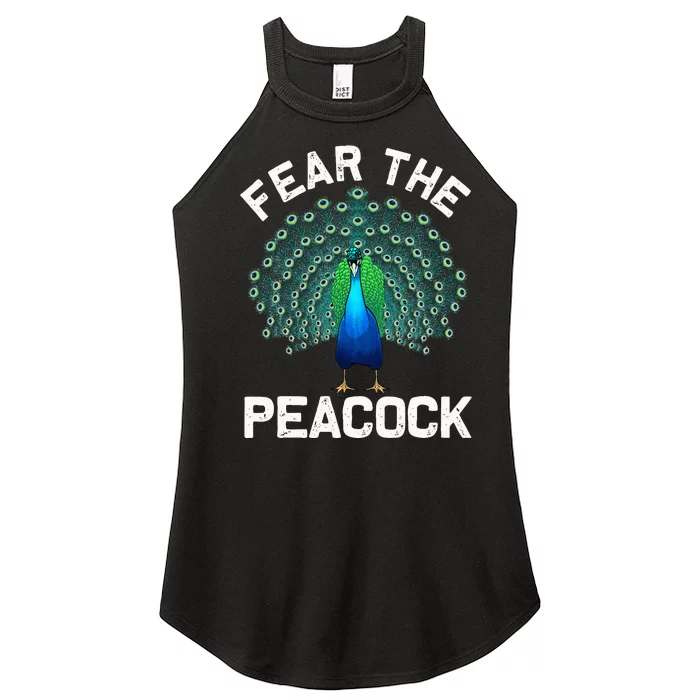 retro Peacock Art For  Colorful Peacock Bird Lover Women’s Perfect Tri Rocker Tank