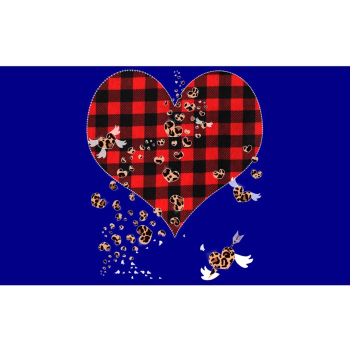 Red Plaid And Leopard Hearts Gift Cute Valentines Day Gift Bumper Sticker