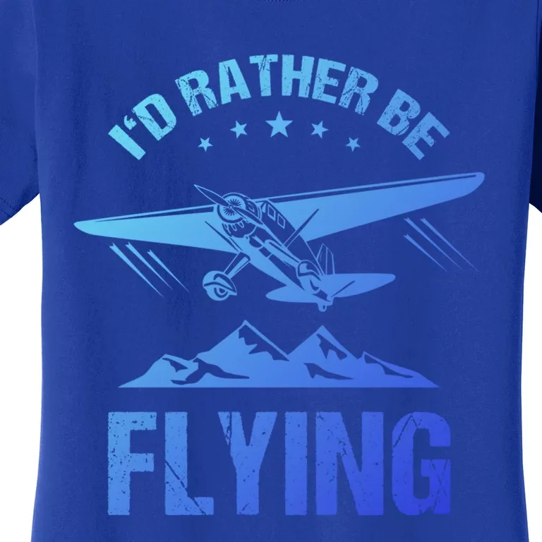 Retro Pilot Aviation ID Rather Be Flying Plane Gift Pilot Gift Women's T-Shirt