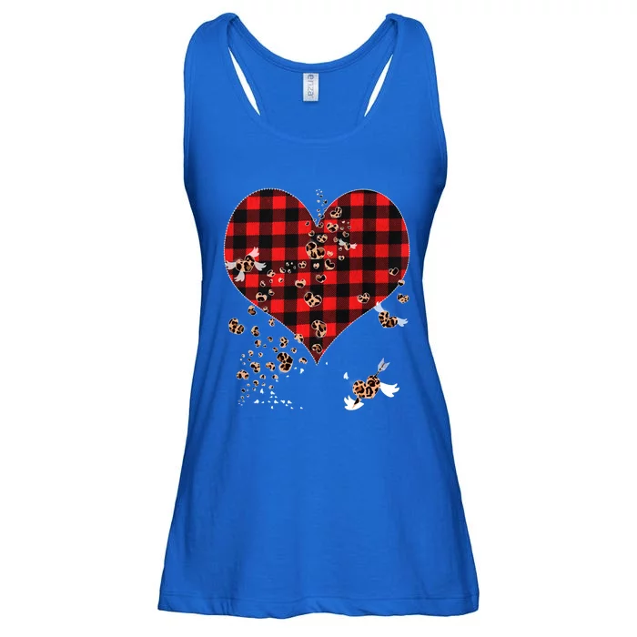 Red Plaid And Leopard Hearts Gift Cute Valentines Day Gift Ladies Essential Flowy Tank