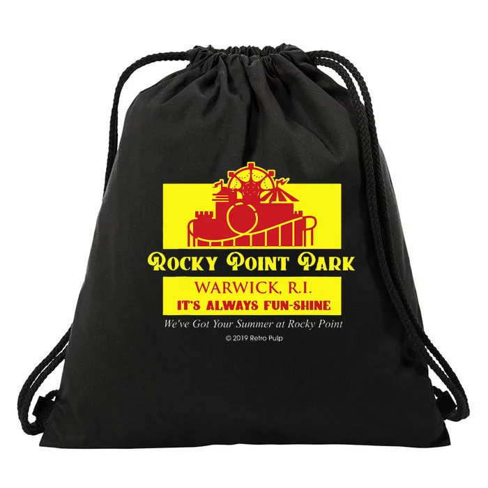 Rocky Point Amusement Park Vintage Warwick Ri Drawstring Bag