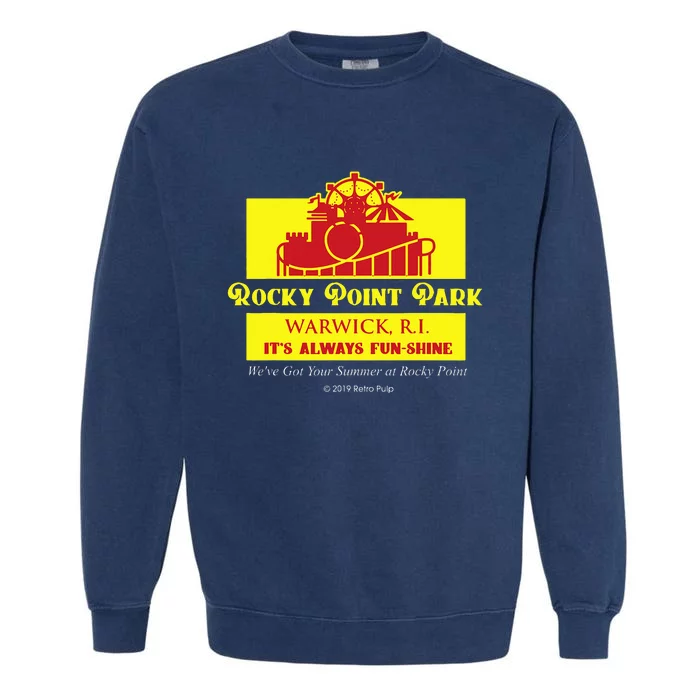 Rocky Point Amusement Park Vintage Warwick Ri Garment-Dyed Sweatshirt