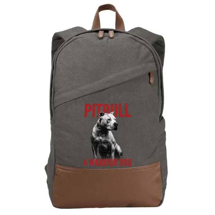 Realistic Pitbull A Warrior Dog Cotton Canvas Backpack