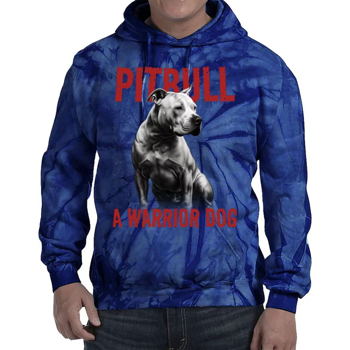 Realistic Pitbull A Warrior Dog Tie Dye Hoodie