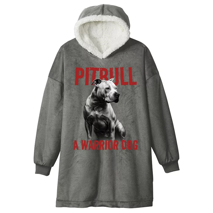 Realistic Pitbull A Warrior Dog Hooded Wearable Blanket