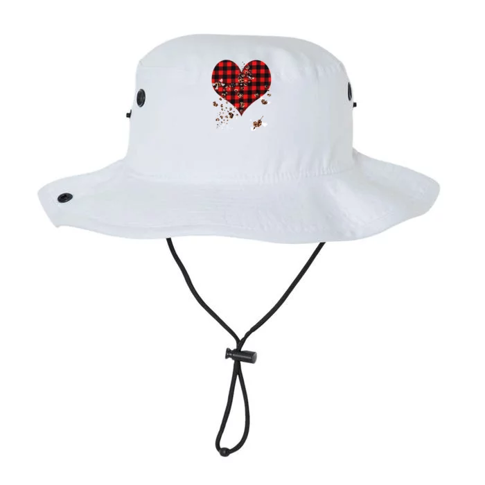 Red Plaid And Leopard Hearts Gift Cute Valentines Day Gift Legacy Cool Fit Booney Bucket Hat