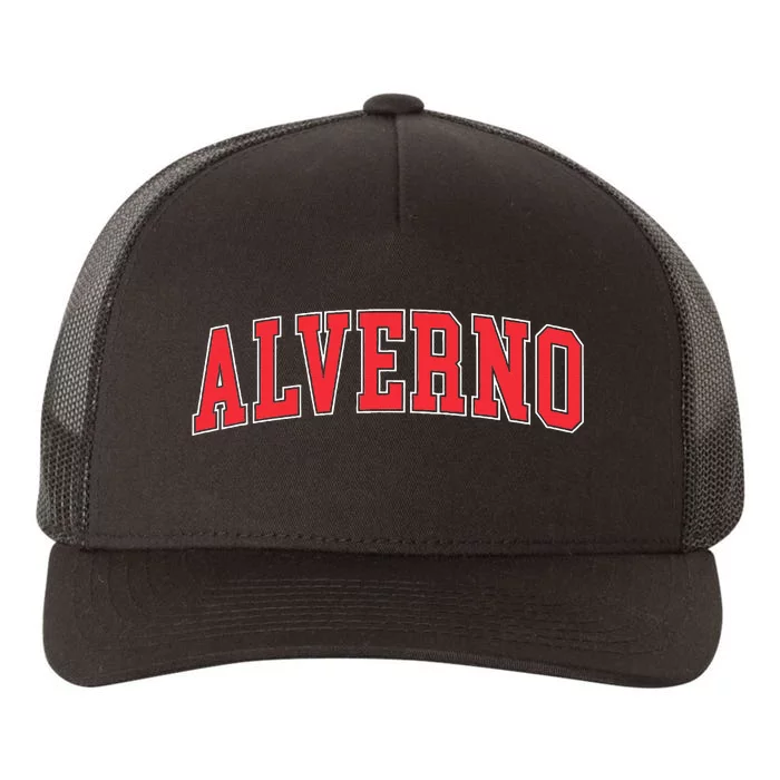 Retro Personalized Alverno Name Vintage Arch Women Yupoong Adult 5-Panel Trucker Hat