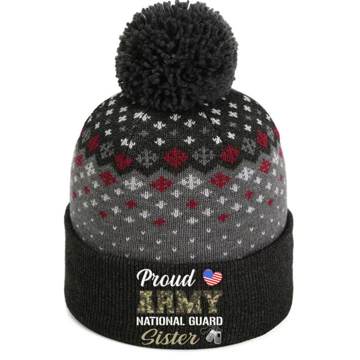 Retro Proud Army National Guard Sister Military Pride Outfit The Baniff Cuffed Pom Beanie