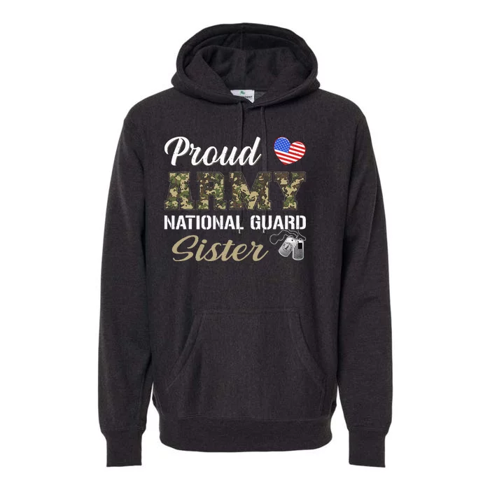 Retro Proud Army National Guard Sister Military Pride Outfit Premium Hoodie