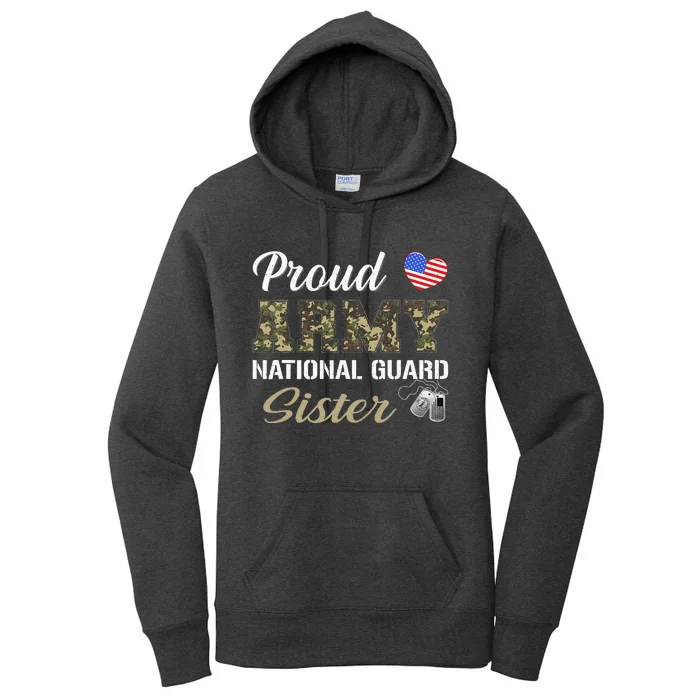 Retro Proud Army National Guard Sister Military Pride Outfit Women's Pullover Hoodie